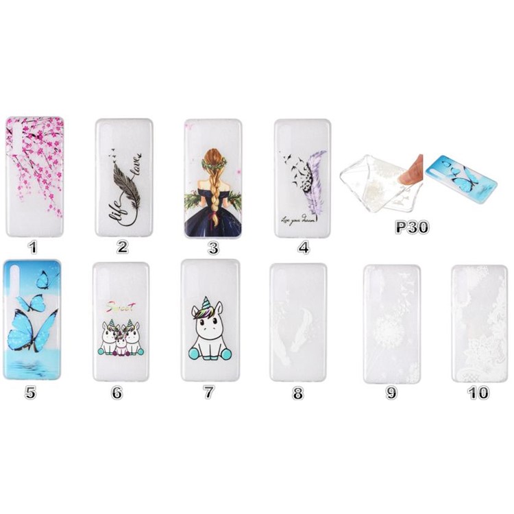 Embossment Pattern TPU Mobile Phone Shell for Huawei P30 - Cherry Blossom-6