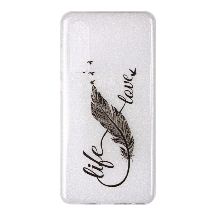 Embossment Pattern TPU Mobile Phone Case for Huawei P30 - Black Feather Pen-2