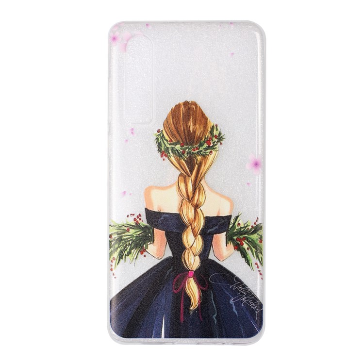 Embossment Pattern TPU Mobile Phone Cover for Huawei P30 - Charming Girl-2