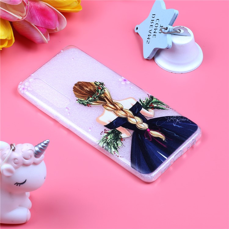 Embossment Pattern TPU Mobile Phone Cover for Huawei P30 - Charming Girl-5