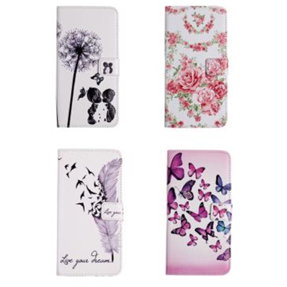 Funda de Flip de Cuero PU Estampada Con Estampado Para Huawei Honor 10 Lite - Diente de León y Amantes