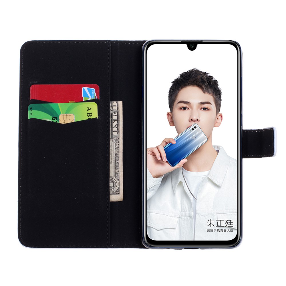 Embossment Patterned PU Leather Protective Shell for Huawei Honor 10 Lite - Feather-4