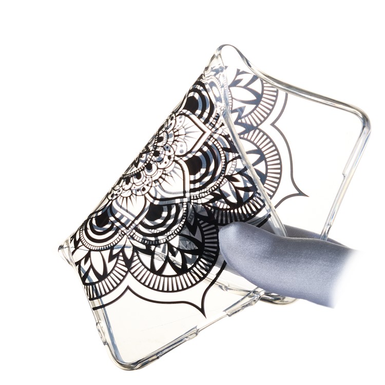 For Huawei Mate 20 Patterned IMD Soft TPU Gel Cover - Black Mandala-4