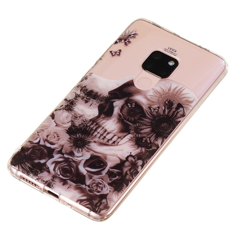 For Huawei Mate 20 Patterned IMD Soft TPU Gel Back Case - Sugar Skull-3