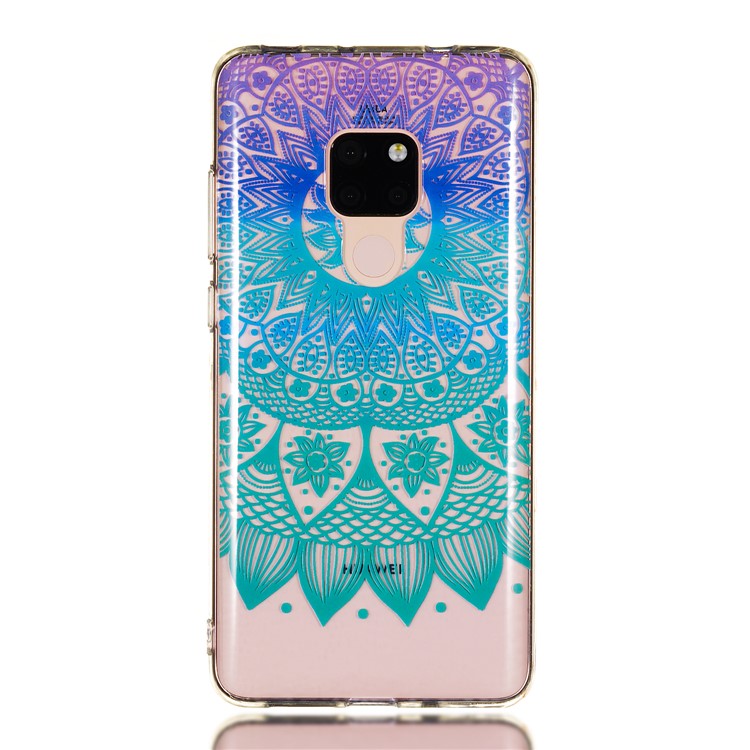 For Huawei Mate 20 Patterned IMD Soft TPU Mobile Cover - Colored Mandala Flower-2
