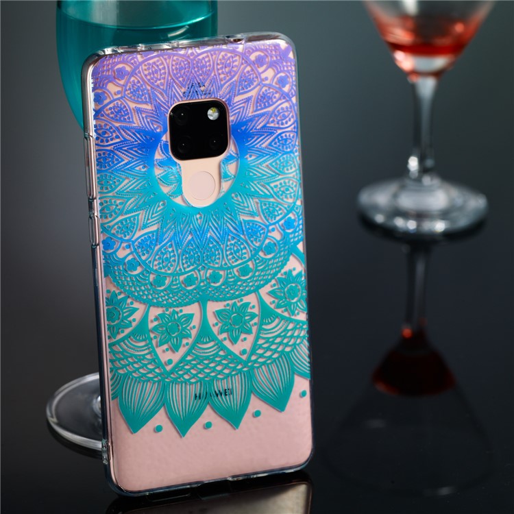 For Huawei Mate 20 Patterned IMD Soft TPU Mobile Cover - Colored Mandala Flower-5