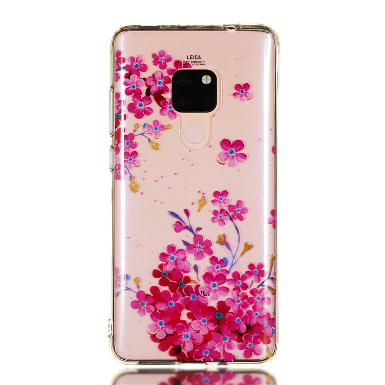 For Huawei Mate 20 Patterned IMD Soft TPU Gel Mobile Shell - Beautiful Flower-2