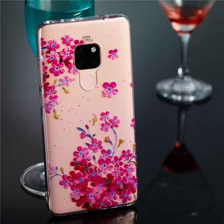 For Huawei Mate 20 Patterned IMD Soft TPU Gel Mobile Shell - Beautiful Flower-5