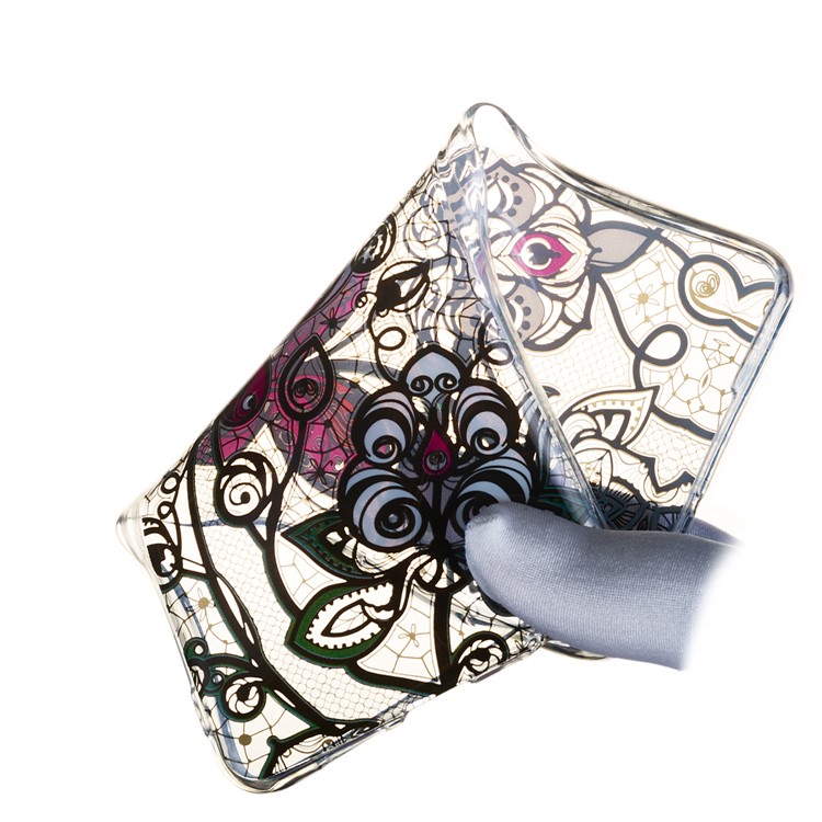 For Huawei Mate 20 Patterned IMD Soft TPU Gel Protection Casing - Lace Flower and Butterfly-4