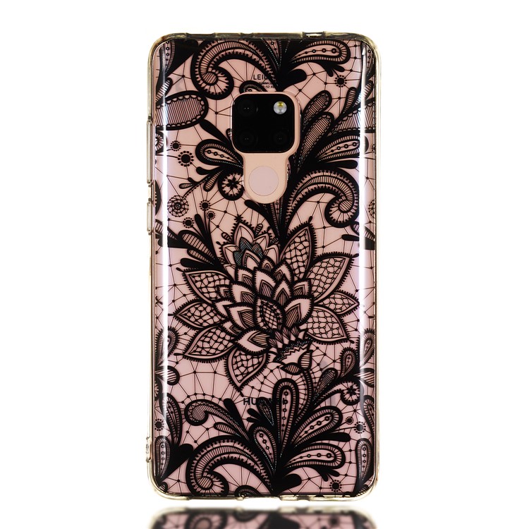 For Huawei Mate 20 Patterned IMD Soft TPU Gel Protection Case - Lace Henna Flower-2