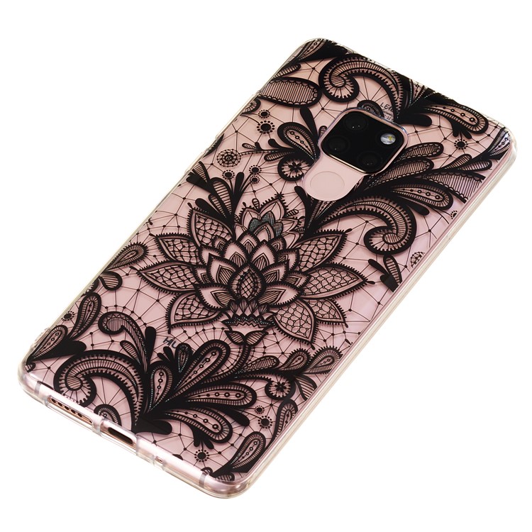 For Huawei Mate 20 Patterned IMD Soft TPU Gel Protection Case - Lace Henna Flower-3