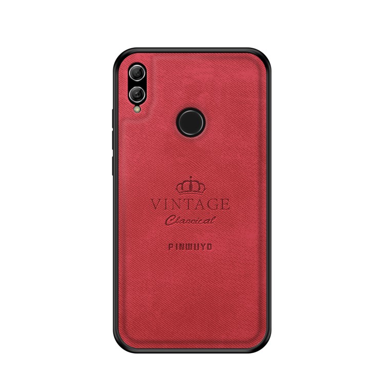 PINWUYO Honorable Series PC + TPU + Leather Hybrid Back Shell for Huawei Honor 10 Lite / P Smart (2019) - Red