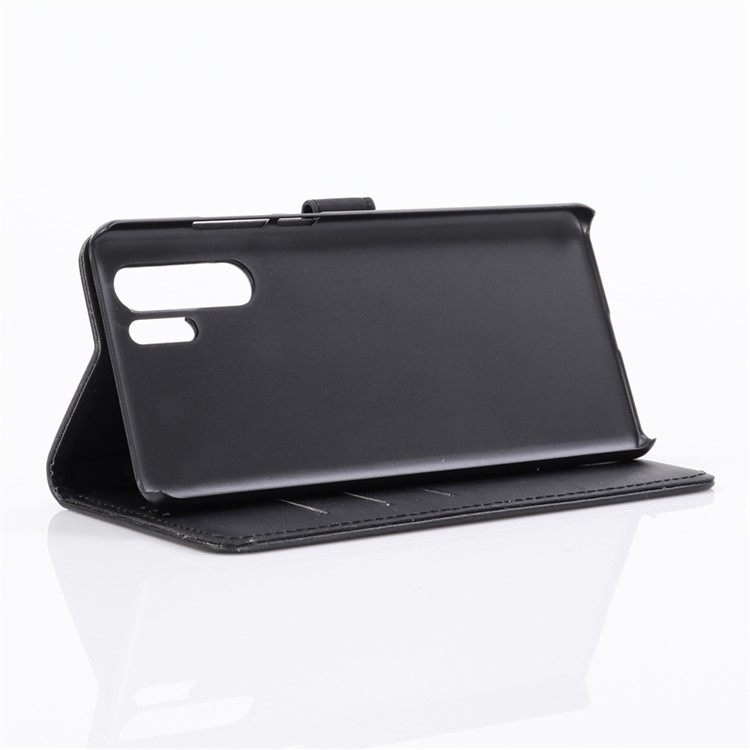 Crazy Horse Leather Wallet Stand Phone Case for Huawei P30 Pro - Black-5