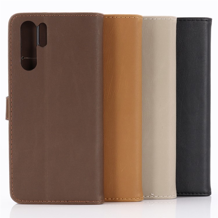 Crazy Horse Leather Wallet Stand Phone Case for Huawei P30 Pro - Black-7