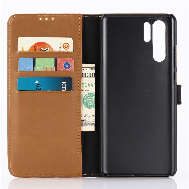 Crazy Horse Leather Wallet Stand Phone Cover for Huawei P30 Pro - Brown-3