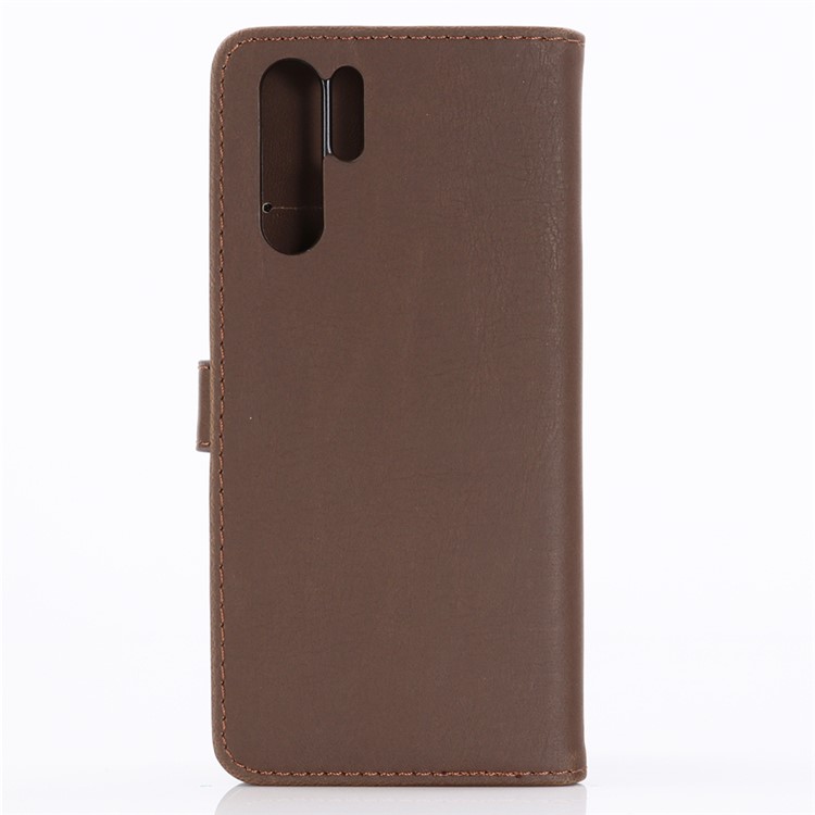 Crazy Horse Leather Stand Wallet Shell for Huawei P30 Pro - Coffee-3