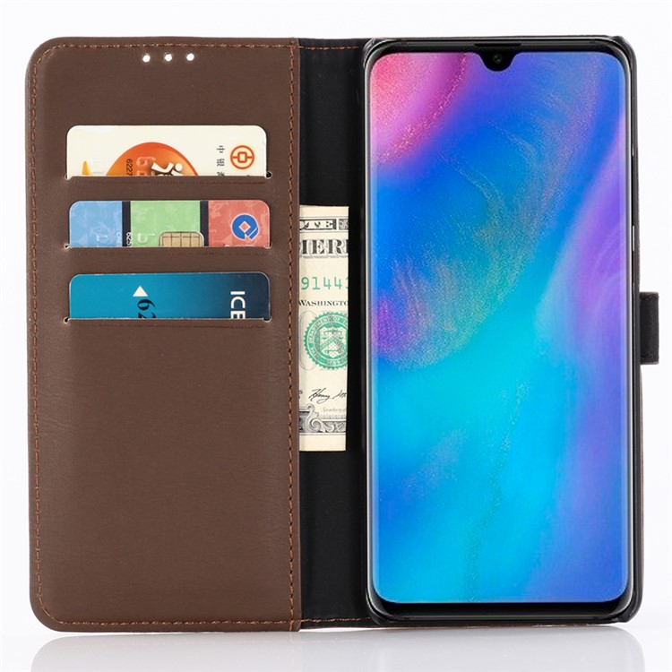 Crazy Horse Leather Stand Wallet Shell for Huawei P30 Pro - Coffee-4