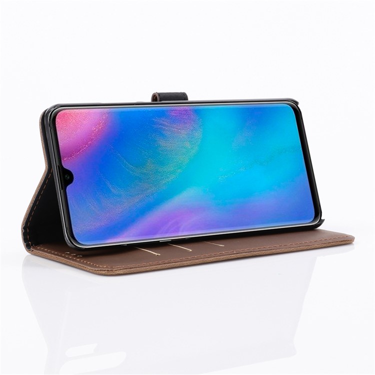 Crazy Horse Leather Stand Wallet Shell for Huawei P30 Pro - Coffee-6