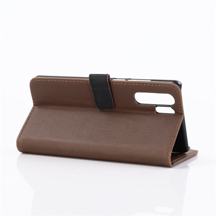 Crazy Horse Leather Stand Wallet Shell for Huawei P30 Pro - Coffee-7