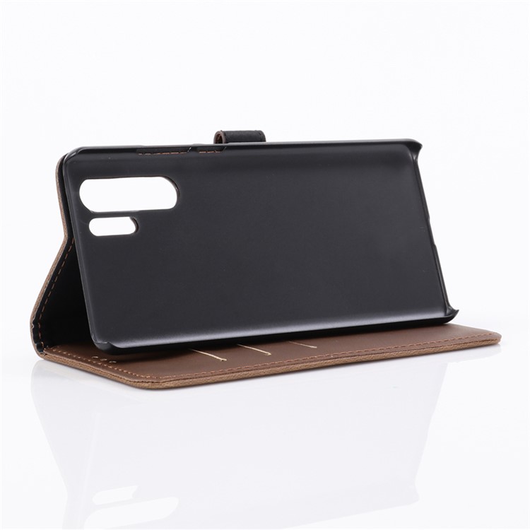 Crazy Horse Leather Stand Wallet Shell for Huawei P30 Pro - Coffee-8