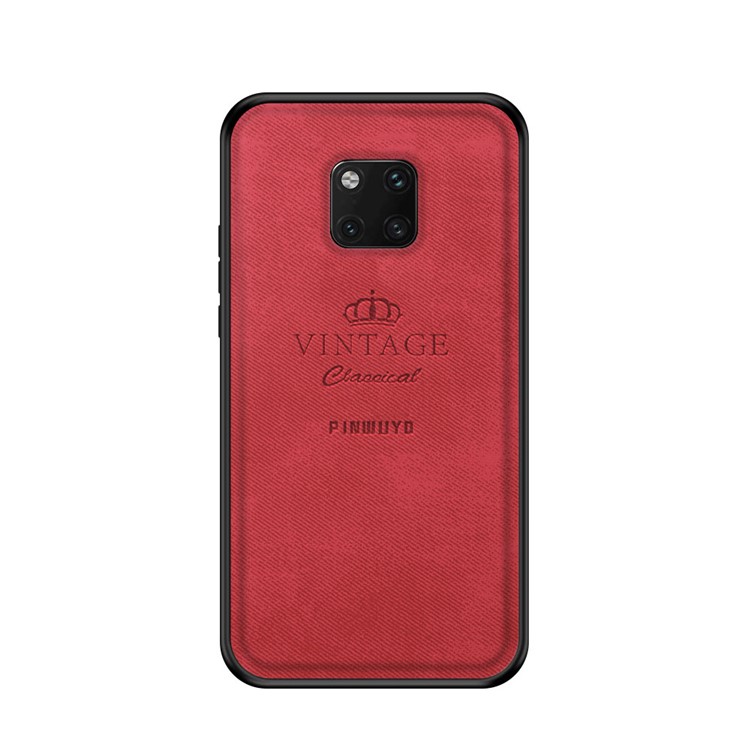 PINWUYO Honorable Series PC + TPU + Leather Hybrid Back Case for Huawei Mate 20 Pro - Red