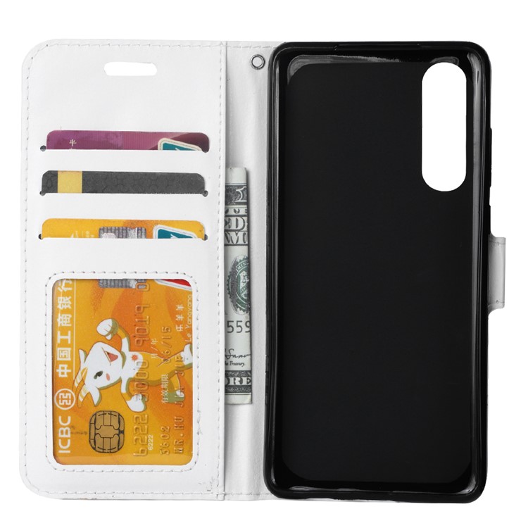 Crazy Horse Texture Wallet Stand Leather Phone Cover for Huawei P30 - White-4