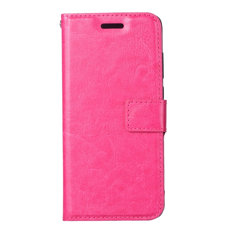 Cavalo Louco Textura Carteira Suporte De Couro Caso De Telefone Celular Para Huawei P30 - Rosa-2