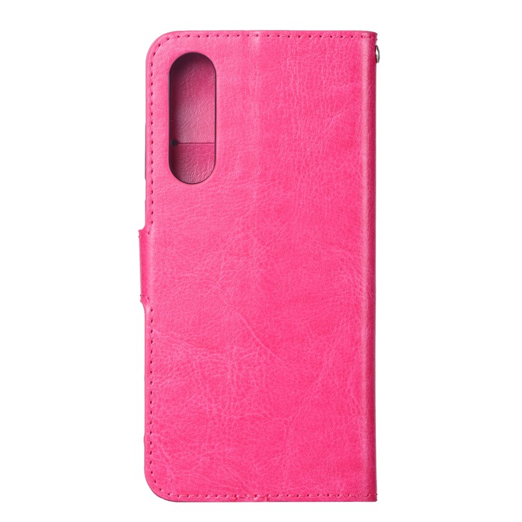 Cavalo Louco Textura Carteira Suporte De Couro Caso De Telefone Celular Para Huawei P30 - Rosa-3