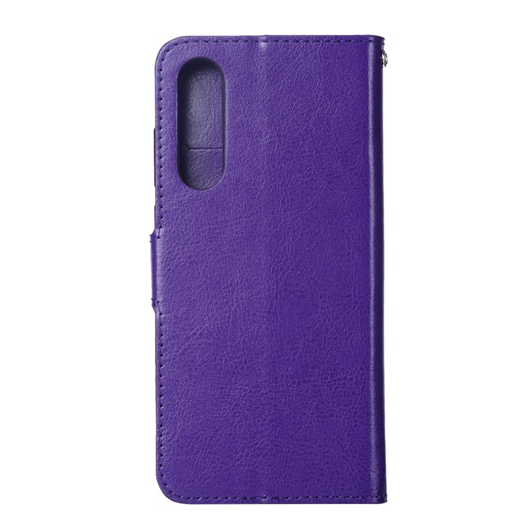 Crazy Horse Texture Wallet Stand Leather Flip Case for Huawei P30 - Purple-3
