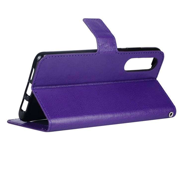 Crazy Horse Texture Wallet Stand Leather Flip Case for Huawei P30 - Purple-5