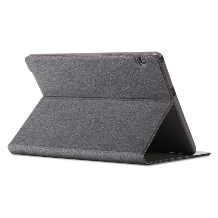 Cloth Coated Leather Stand Flip Cover for Huawei MediaPad T5 10 / Honor Pad 5 10.1 inch / Enjoy Pad 10.1 inch - Grey-7