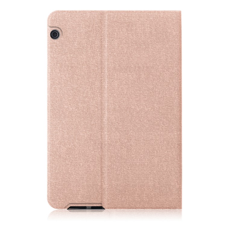 Cloth Coated Leather Stand Flip Shell for Huawei MediaPad T5 10 / Honor Pad 5 10.1 inch / Enjoy Pad 10.1 inch - Rose Gold-3