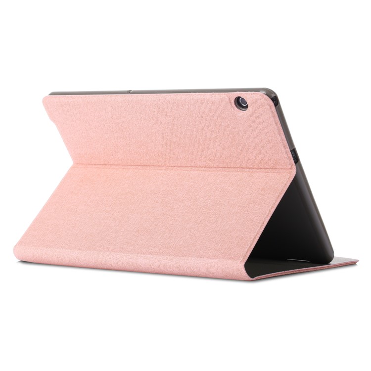 Cloth Coated Leather Stand Flip Shell for Huawei MediaPad T5 10 / Honor Pad 5 10.1 inch / Enjoy Pad 10.1 inch - Rose Gold-6