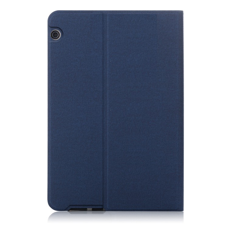 Guscio Tablet In Pelle Rivestita In Tessuto Per Huawei Mediapad T5 10 / Salvadanaio 5 10,1 Pollici / Goditi Il pad Da 10.1 Pollici - Blu Scuro-3