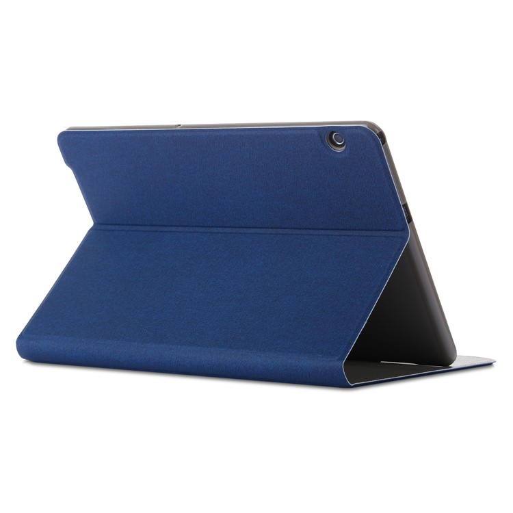 Guscio Tablet In Pelle Rivestita In Tessuto Per Huawei Mediapad T5 10 / Salvadanaio 5 10,1 Pollici / Goditi Il pad Da 10.1 Pollici - Blu Scuro-6