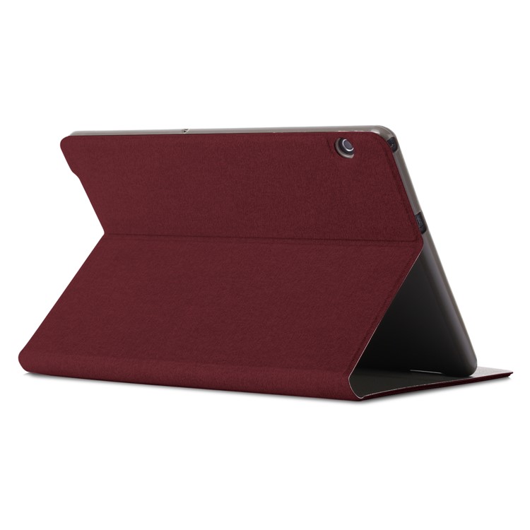 Cloth Coated Leather Stand Tablet Cover Case for Huawei MediaPad T5 10 / Honor Pad 5 10.1 inch / Enjoy Pad 10.1 inch - Brown-6