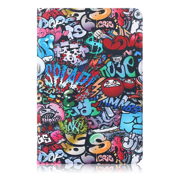 Pattern Printing PU Leather Stand Case for Huawei MediaPad T5 10 / Honor Pad 5 10.1 inch / Enjoy Pad 10.1 inch - Graffiti Pattern-2
