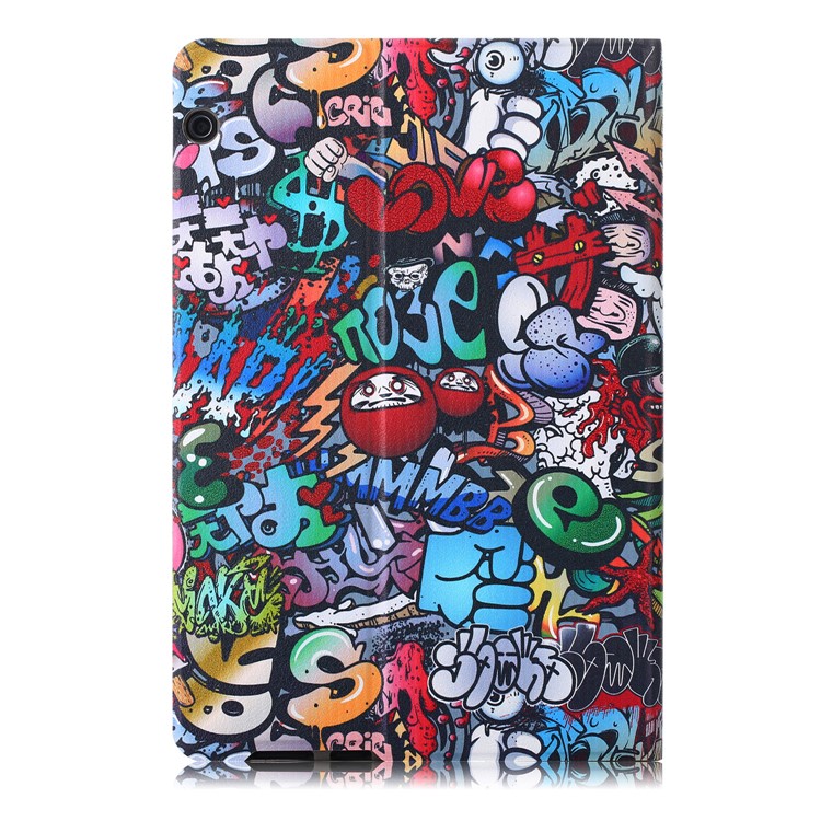 Pattern Printing PU Leather Stand Case for Huawei MediaPad T5 10 / Honor Pad 5 10.1 inch / Enjoy Pad 10.1 inch - Graffiti Pattern-3