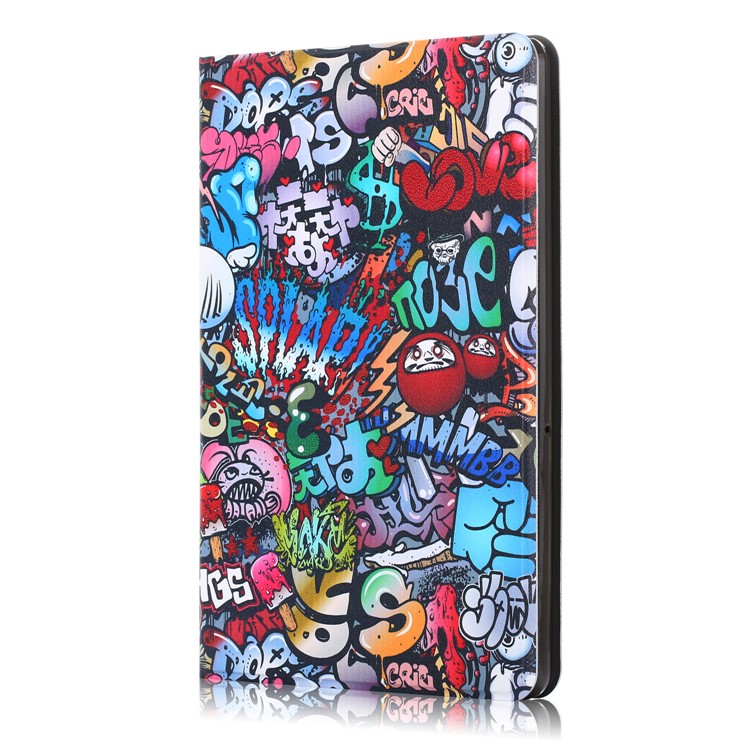 Pattern Printing PU Leather Stand Case for Huawei MediaPad T5 10 / Honor Pad 5 10.1 inch / Enjoy Pad 10.1 inch - Graffiti Pattern-4