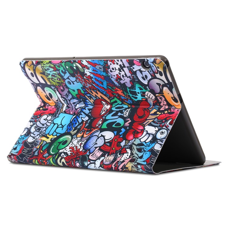 Pattern Printing PU Leather Stand Case for Huawei MediaPad T5 10 / Honor Pad 5 10.1 inch / Enjoy Pad 10.1 inch - Graffiti Pattern-6