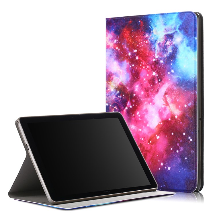 Pattern Printing PU Leather Stand Cover for Huawei MediaPad T5 10 / Honor Pad 5 10.1 inch / Enjoy Pad 10.1 inch - Universe-1