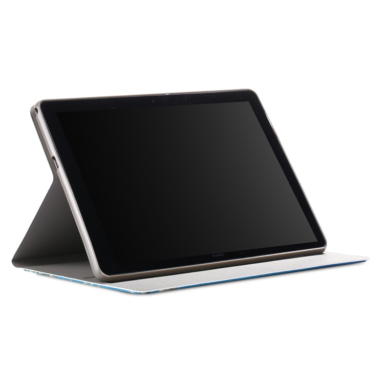 Шаблон Печати PU Кожаный Чехол Подставка Для Huawei Mediapad T5 10 / Honord Pad 5 10,1 Дюйма / Наслаждайся Колодкой 10,1 Дюйма - Wintersweet-5