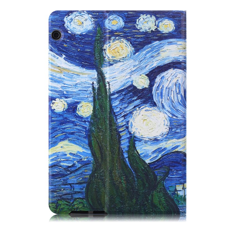 Pattern Printing PU Leather Flip Case for Huawei MediaPad T5 10 / Honor Pad 5 10.1 inch / Enjoy Pad 10.1 inch - Starry Night-3
