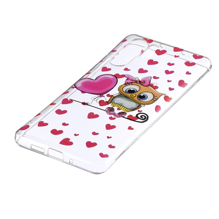 Pattern Printing IMD TPU Case for Huawei P30 Pro - Owl and Hearts-3