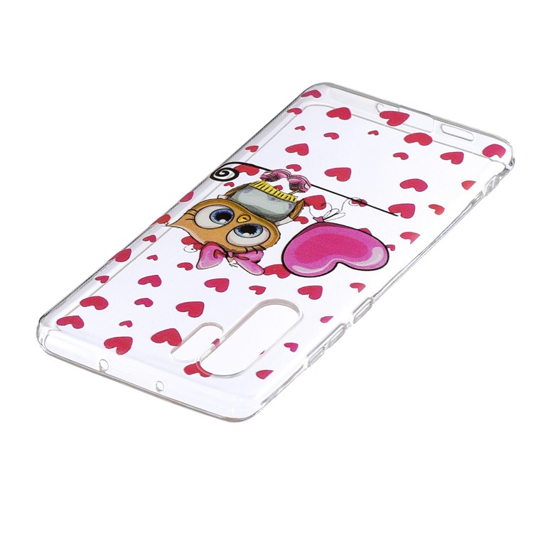 Pattern Printing IMD TPU Case for Huawei P30 Pro - Owl and Hearts-4