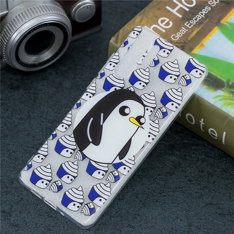 Pattern Printing IMD TPU Flexible Case for Huawei P30 Pro - Penguin and Ice Cream-1