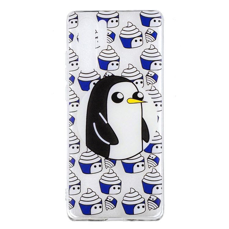 Pattern Printing IMD TPU Flexible Case for Huawei P30 Pro - Penguin and Ice Cream-2