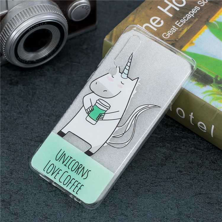 Pattern Printing Soft TPU Shell for Huawei P30 - Unicorns Love Coffee-1