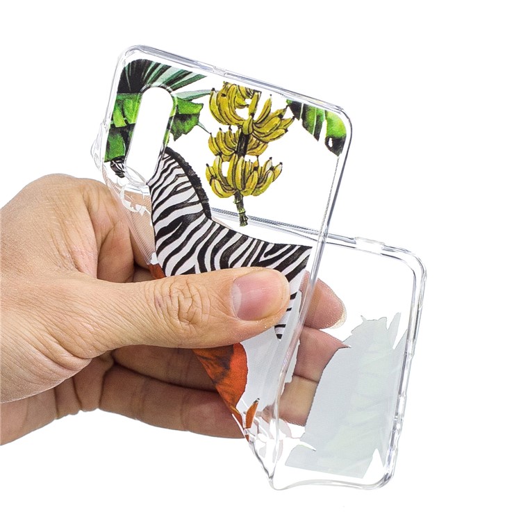 Pattern Printing Soft TPU Casing for Huawei P30 - Zebra-5