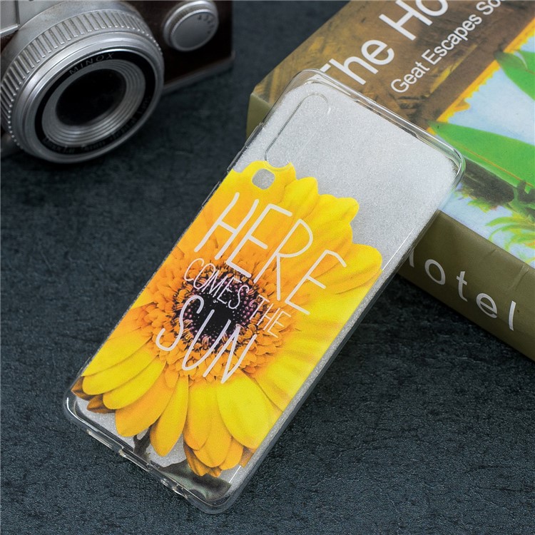 Impresión de Patrones Case Protector de TPU Suave Para Huawei P30 - Girasol